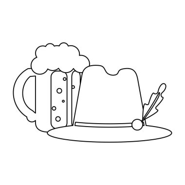 Bira Kupası ve siyah beyaz şapka