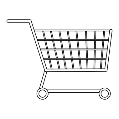 Alışveriş sepeti sembol siyah beyaz