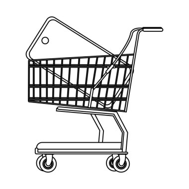 Alışveriş sepeti sembol siyah beyaz