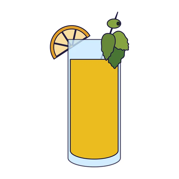Coktail mit Zitronen und Olive — Stockvektor