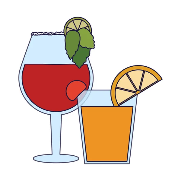 Cocktails e bebidas — Vetor de Stock