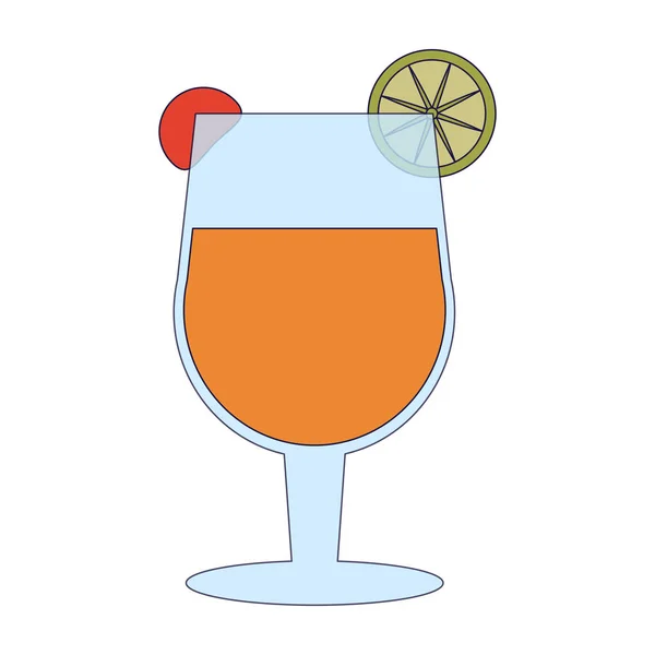 Cocktail au citron et cerise — Image vectorielle