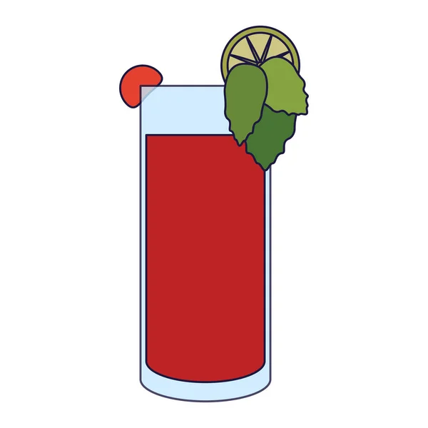 Cocktail med citron och körsbär — Stock vektor