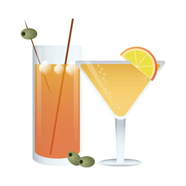 Kokteyller ve içkiler — Stok Vektör
