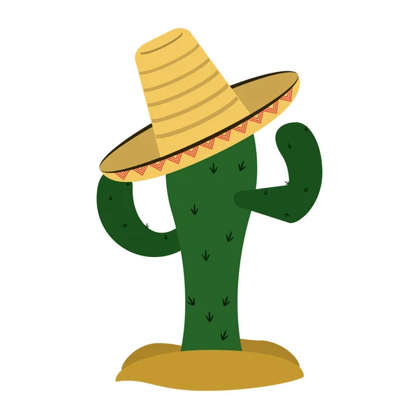 Cactus avec chapeau mexicain — Image vectorielle