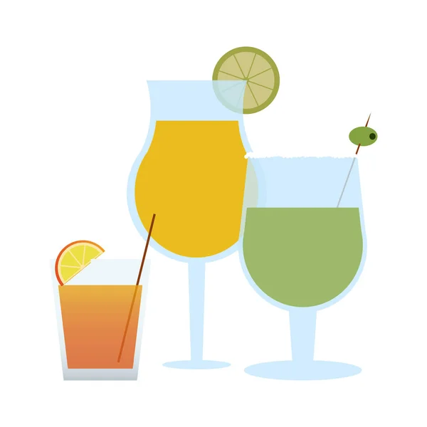 Cocktails e bebidas — Vetor de Stock