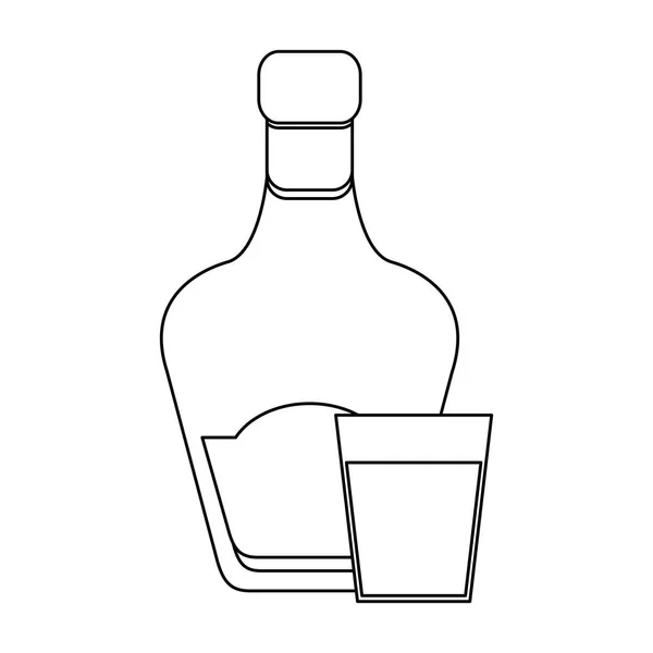 Cocktail e bevande in bianco e nero — Vettoriale Stock