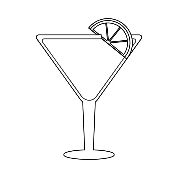 Cocktail Getränkebecher Mit Zitronenvektor Illustration Grafik Design — Stockvektor