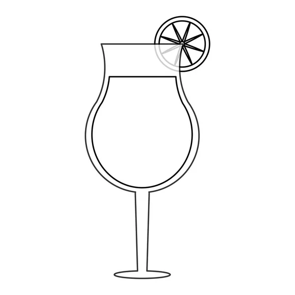 Copo de bebida Cocktail em preto e branco — Vetor de Stock