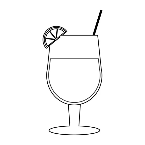 Copo de bebida Cocktail em preto e branco — Vetor de Stock