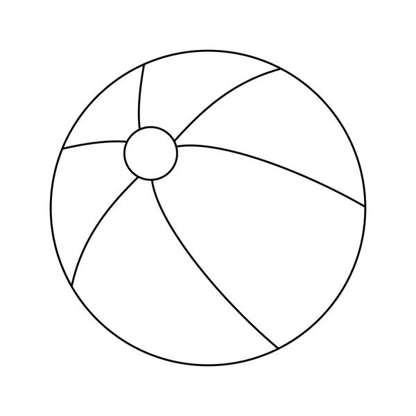 Пляжный мяч в черно-белом цвете — стоковый вектор