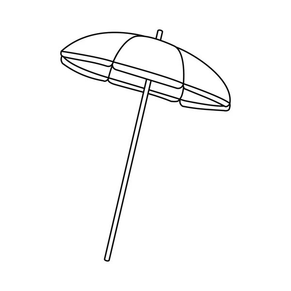 黑色和白色的海滩条纹伞 — 图库矢量图片