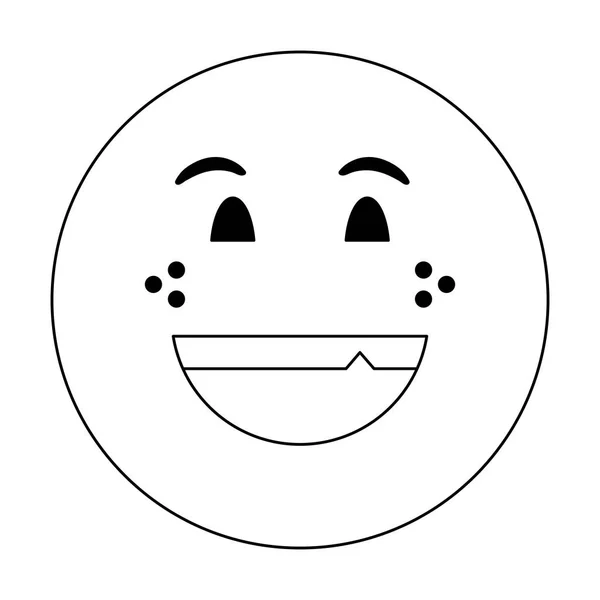 Chatt emoji uttryckssymbol i svart och vitt — Stock vektor