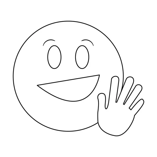Chatt emoji uttryckssymbol i svart och vitt — Stock vektor
