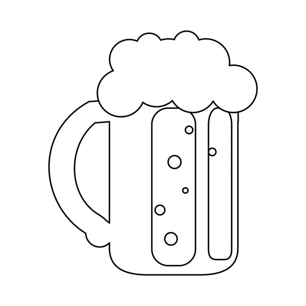 Símbolo de taza de cerveza en blanco y negro — Vector de stock