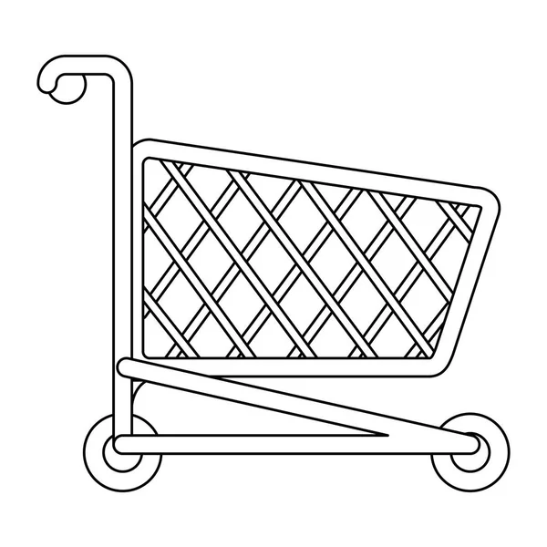Warenkorb-Symbol in schwarz-weiß — Stockvektor