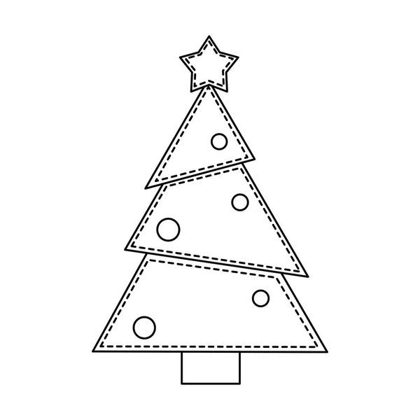 圣诞卡通孤立的概念在黑色和白色 — 图库矢量图片