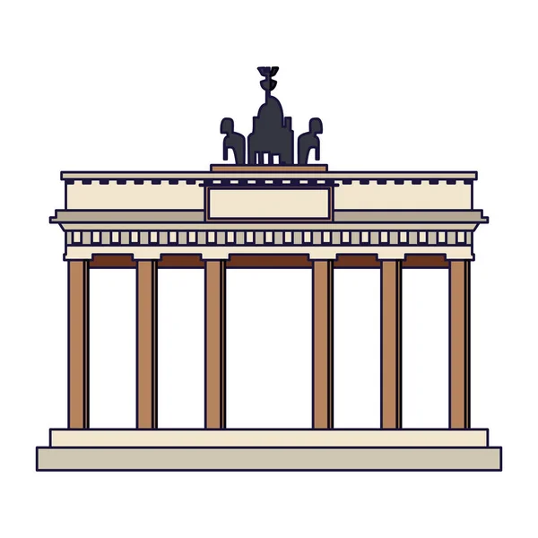 Monumento a la Puerta de Brandeburgo — Vector de stock