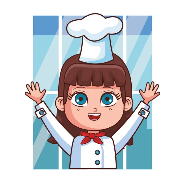 Chef girl cartoon — Stock Vector