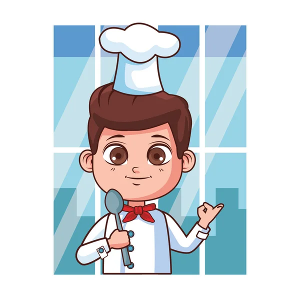 Chef chico de dibujos animados — Vector de stock