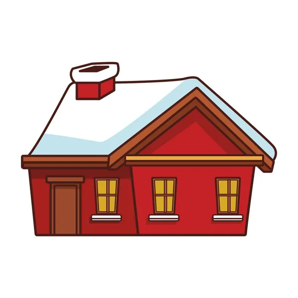 Winter house cartoon — Stock Vector