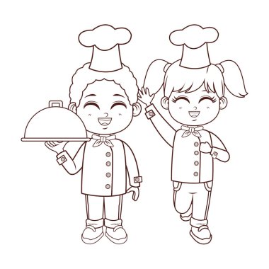 Şefler çocuklar kahverengi çizgileri çizgi film