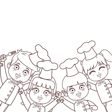 Şef karikatürler kahverengi çizgiler çocuklar