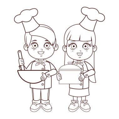 Şefler çocuklar kahverengi çizgileri çizgi film