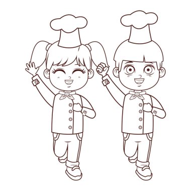 Şefler çocuklar kahverengi çizgileri çizgi film