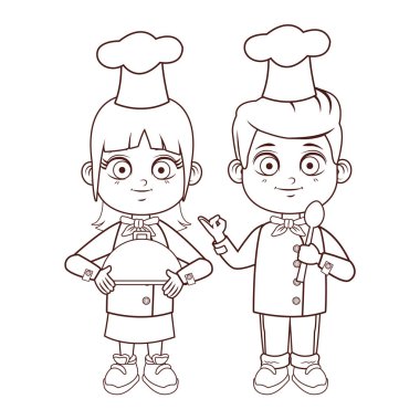 Şefler çocuklar kahverengi çizgileri çizgi film