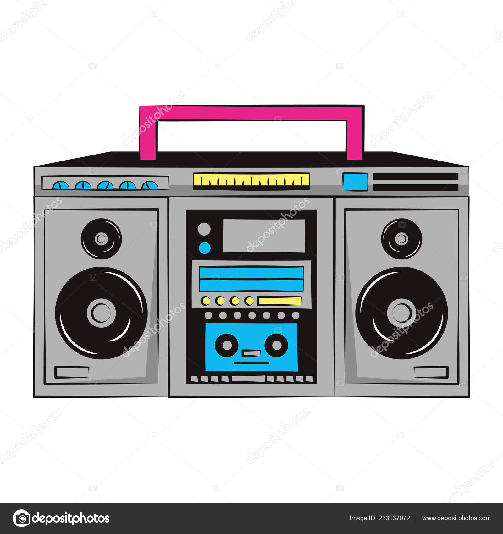 na moda retro desenho animado rádio personagem. cassete jogador. groovy  estilo, vintage, anos 80, anos 90 estética 20297973 Vetor no Vecteezy