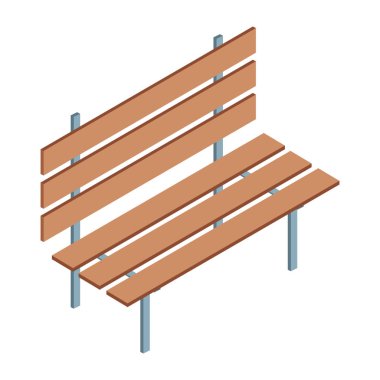 Ahşap park sandalye vektör çizim grafik tasarım