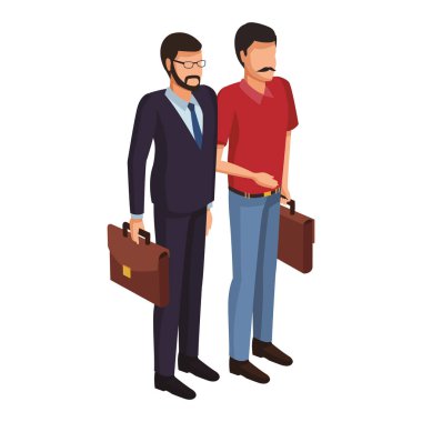 İşadamı ve evrak çantası'nı avatar vektör çizim grafik tasarım adamla