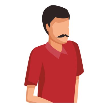 Adam bıyık avatar izometrik vektör çizim grafik tasarım ile