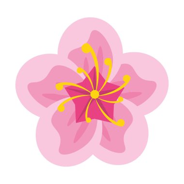 Çiçek yuvarlak izole simge vektör çizim grafik tasarım