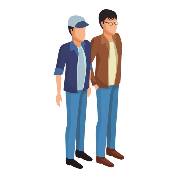 Mens Met Casual Kleding Avatar Vector Illustratie Grafisch Ontwerp — Stockvector