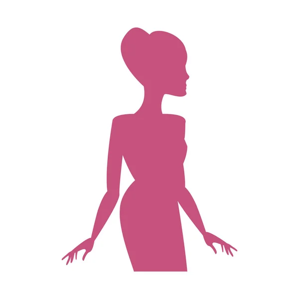 Woman Pink Body Silhouette Vector Illustration Graphic Design — Stock Vector