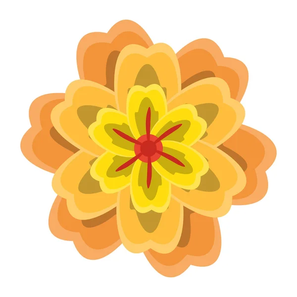 Symbole Rond Fleur Illustration Vectorielle Isolée Conception Graphique — Image vectorielle