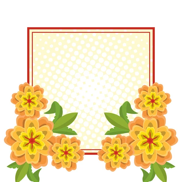Rahmen mit Blumen — Stockvektor