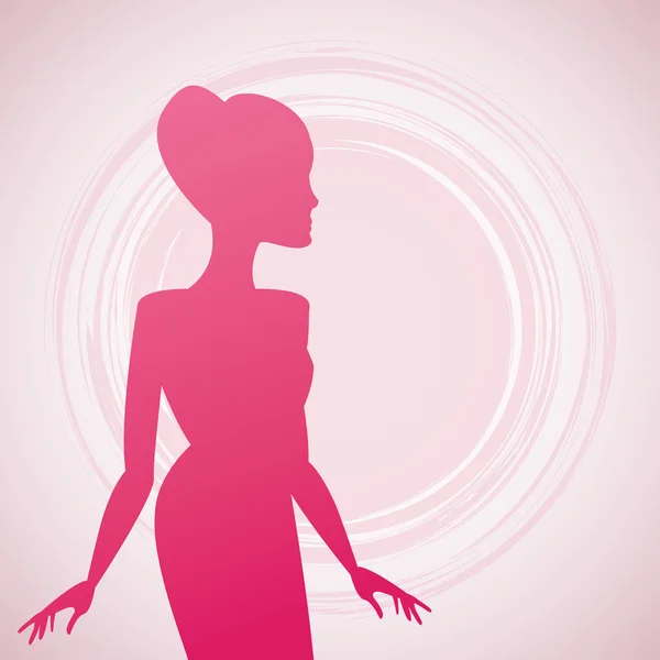 Woman Pink Body Silhouette Vector Illustration Graphic Design — Stock Vector