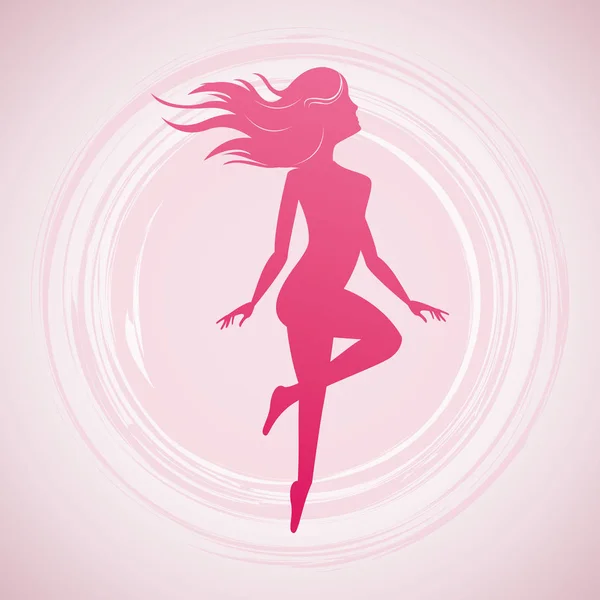 Woman Pink Body Silhouette Vector Illustration Graphic Design — Stock Vector