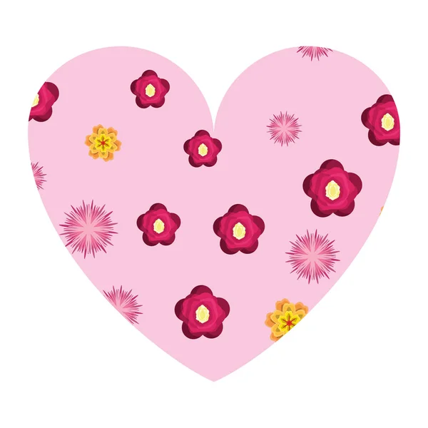 Forma de corazón floral — Vector de stock