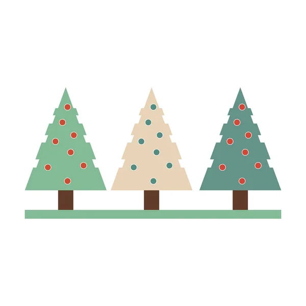 Vánoční stromky, samostatný — Stockový vektor