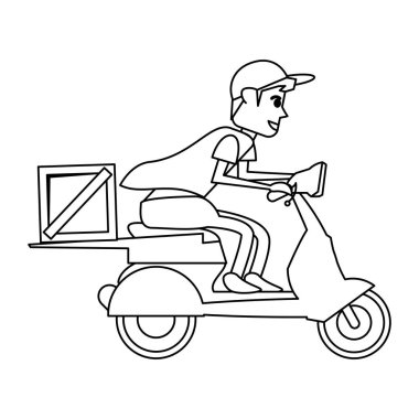 Hızlı teslimat ve lojistik scooter vektör çizim grafik tasarım
