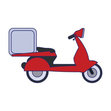 Hızlı teslimat ve lojistik scooter vektör çizim grafik tasarım