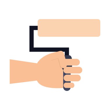 El ile izole karikatür vektör çizim grafik tasarım