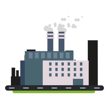 Fabrika sokak vektör çizim grafik tasarım üzerinde Binası