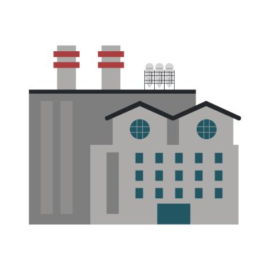 İzole karikatür vektör çizim grafik tasarım Bina Fabrika Sanayi