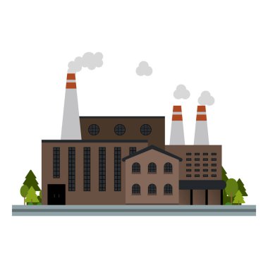 Fabrika sokak vektör çizim grafik tasarım üzerinde Binası