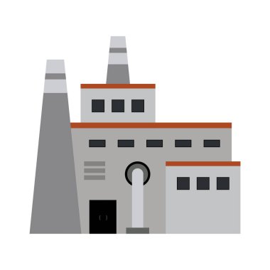 İzole karikatür vektör çizim grafik tasarım Bina Fabrika Sanayi